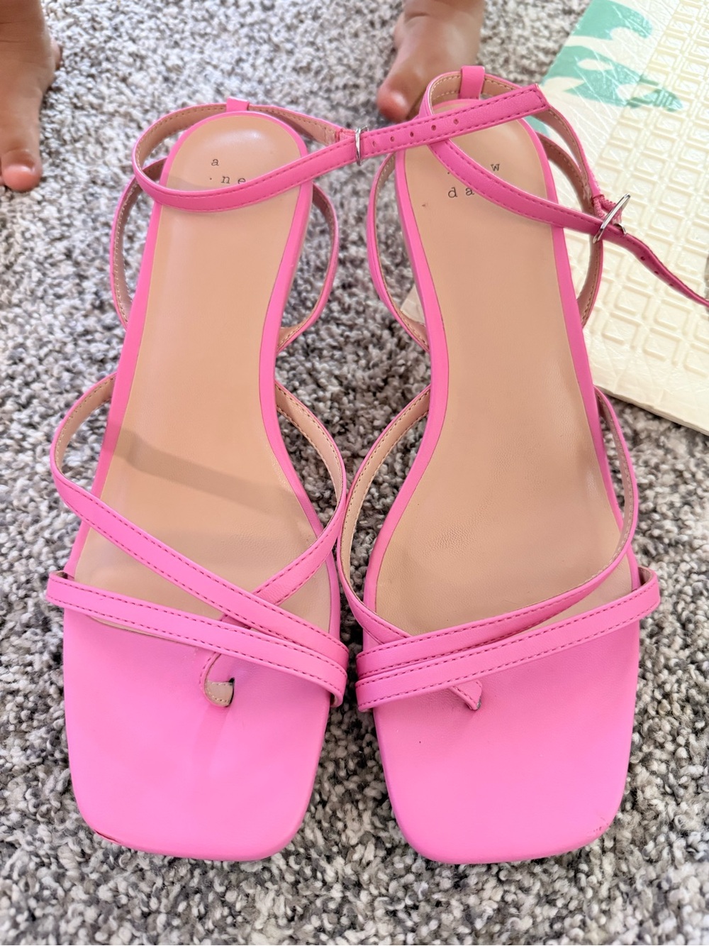 a new day Hot Pink Strappy Square-Toe Sandals